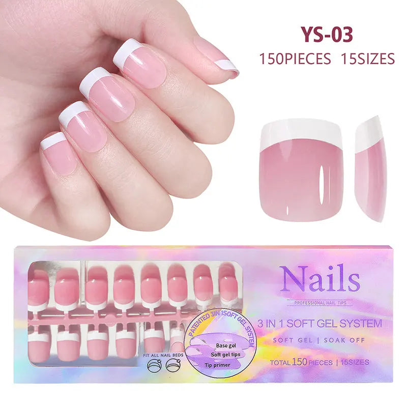 96pcs/box Pink Purple Fake Nails Acrylic Full Cover Nail Tips Ballet Wear Nail Press on Nails Mix Color DIY Manicure Tools