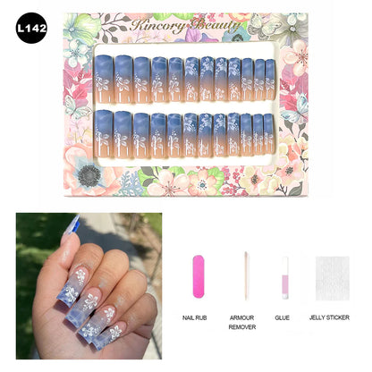 【BUY 3 Get 1 More Free】【 L101 - L150】 Machine Press on Nails 24Pcs False Nails