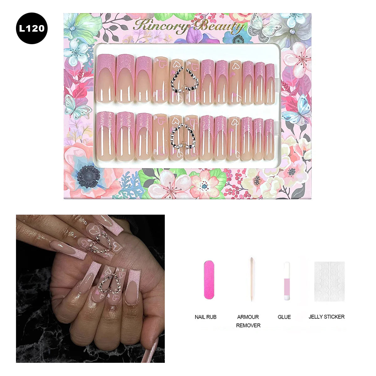 【BUY 3 Get 1 More Free】【 L101 - L150】 Machine Press on Nails 24Pcs False Nails