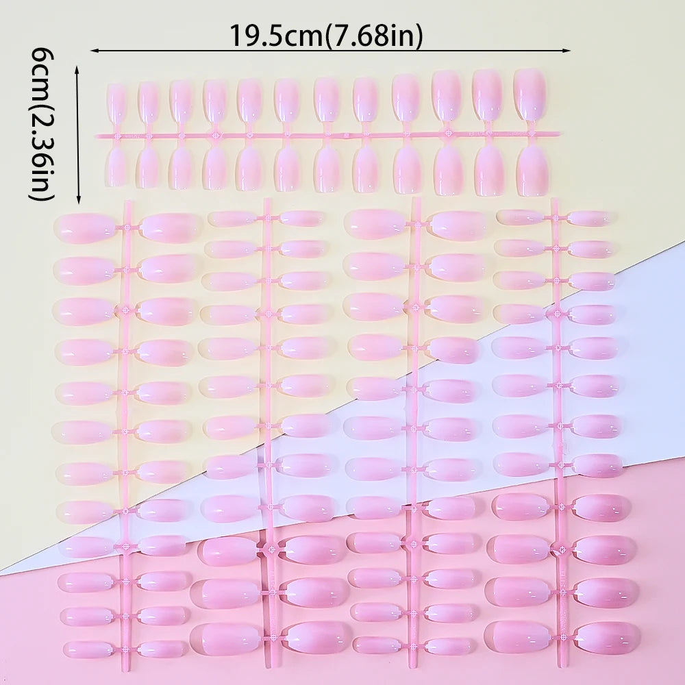 120pcs French White Pink Fake Nail Short Square Ballet Simple False Nails Press On Wearable Full Cover Acrylic Reusable Nail Tip