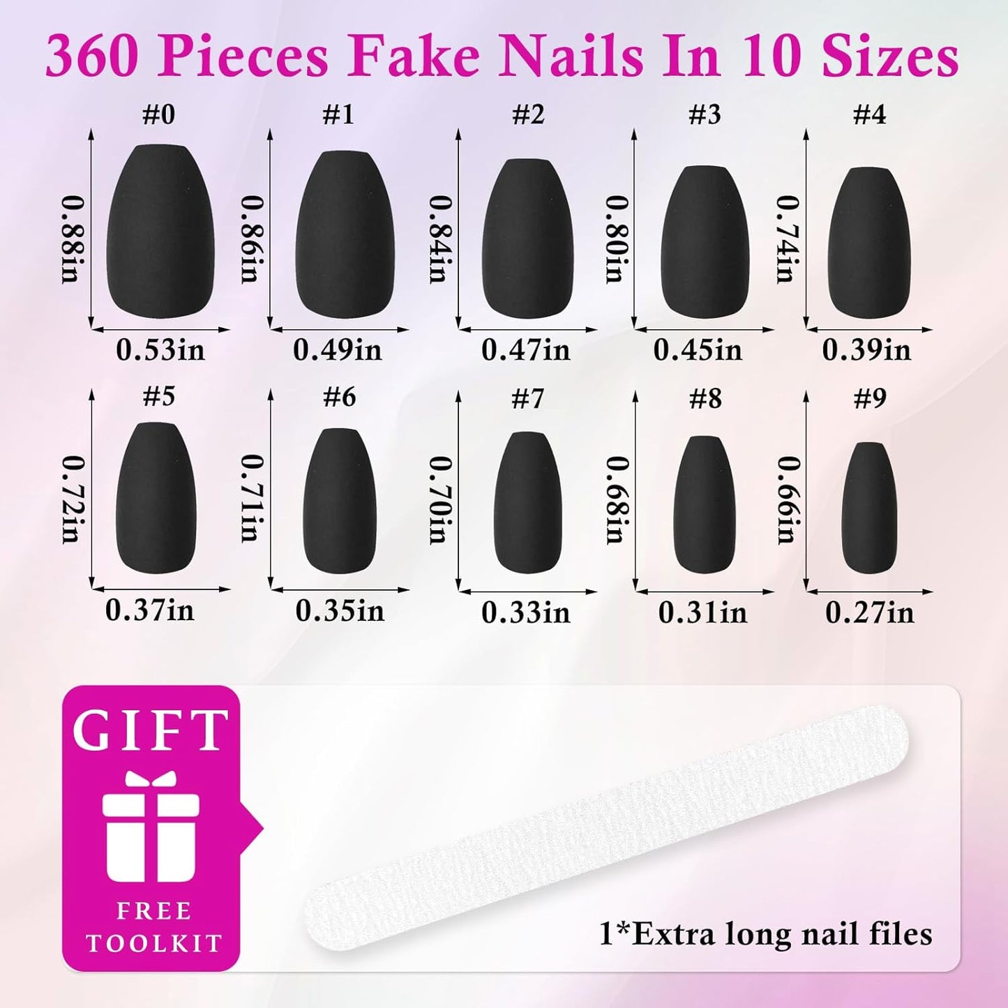 360Pc Matte Coffin Press on Nails Short Fake Nails Coffin Acrylic Nails Press Ons Nail Ballerina Artificial Fingernails Short Coffin False Nails Matte Presson Nails for Women Kids Girls