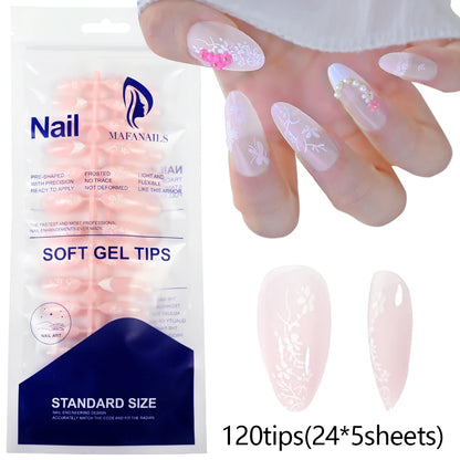 120pcs French White Pink Fake Nail Short Square Ballet Simple False Nails Press On Wearable Full Cover Acrylic Reusable Nail Tip